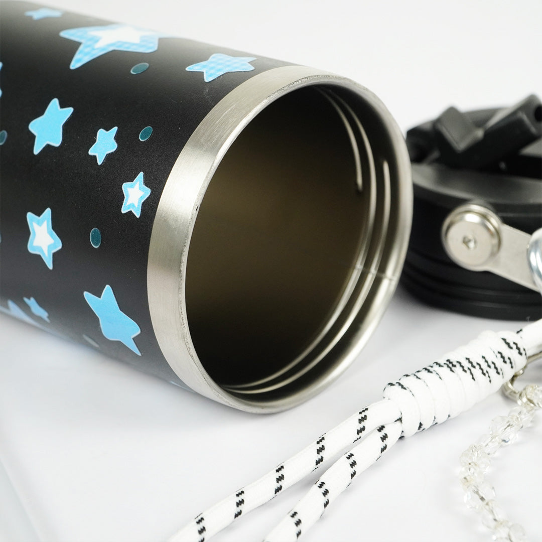 Star Print Tumbler with Handle & Straw | Reusable Travel Cup | Stylish Everyday Drinkware
