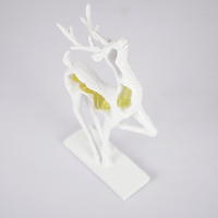 Elegant Abstract Deer Showpiece with Golden Stone Inlay
