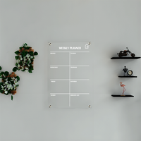 Minimalist Acrylic Weekly Planner Board – Reusable Wall Organizer (With Grocery List Section)