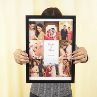 Personalized Wedding Photo Collage Frame with Names | Custom Couple Memory Frame