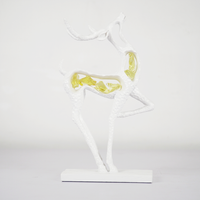 Elegant Abstract Deer Showpiece with Golden Stone Inlay