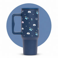 Cute Animal Print Stainless Steel Travel Tumbler with Handle