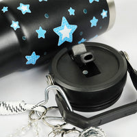 Star Print Tumbler with Handle & Straw | Reusable Travel Cup | Stylish Everyday Drinkware