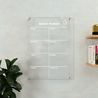 Minimalist Acrylic Weekly Planner Board – Reusable Wall Organizer (With Grocery List Section)