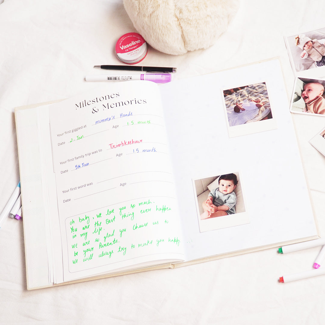 Baby Milestone Keepsake & Photo Album