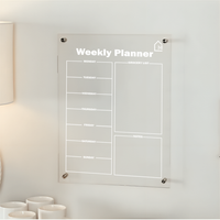 Acrylic Weekly Planner Board with Grocery & Notes Section – Premium Wall Organizer
