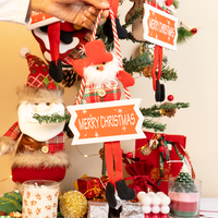 Set-4 Santa Hanging Decoration with “Merry Christmas” Sign