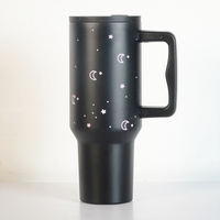 Moon & Stars Stainless Steel Tumbler with Handle | 40oz Insulated Travel Mug