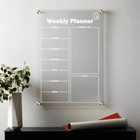 Acrylic Weekly Planner Board with Grocery & Notes Section – Premium Wall Organizer