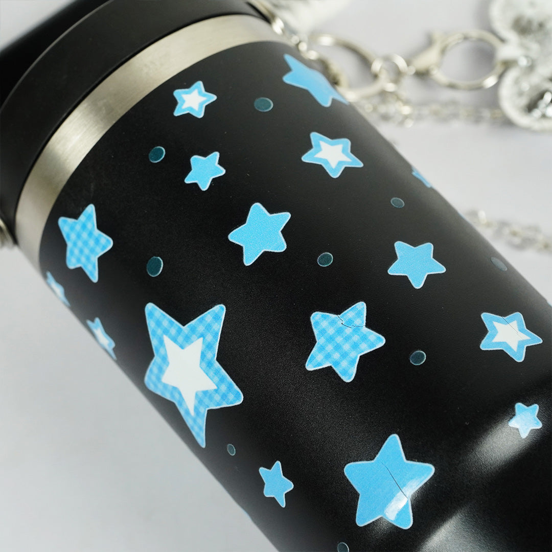 Star Print Tumbler with Handle & Straw | Reusable Travel Cup | Stylish Everyday Drinkware