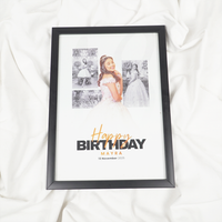 Personalized Birthday Photo Frame | Custom Happy Birthday Collage Frame with Name & Date