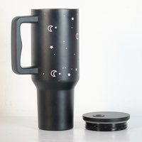 Moon & Stars Stainless Steel Tumbler with Handle | 40oz Insulated Travel Mug