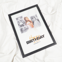 Personalized Birthday Photo Frame | Custom Happy Birthday Collage Frame with Name & Date