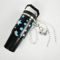 Star Print Tumbler with Handle & Straw | Reusable Travel Cup | Stylish Everyday Drinkware