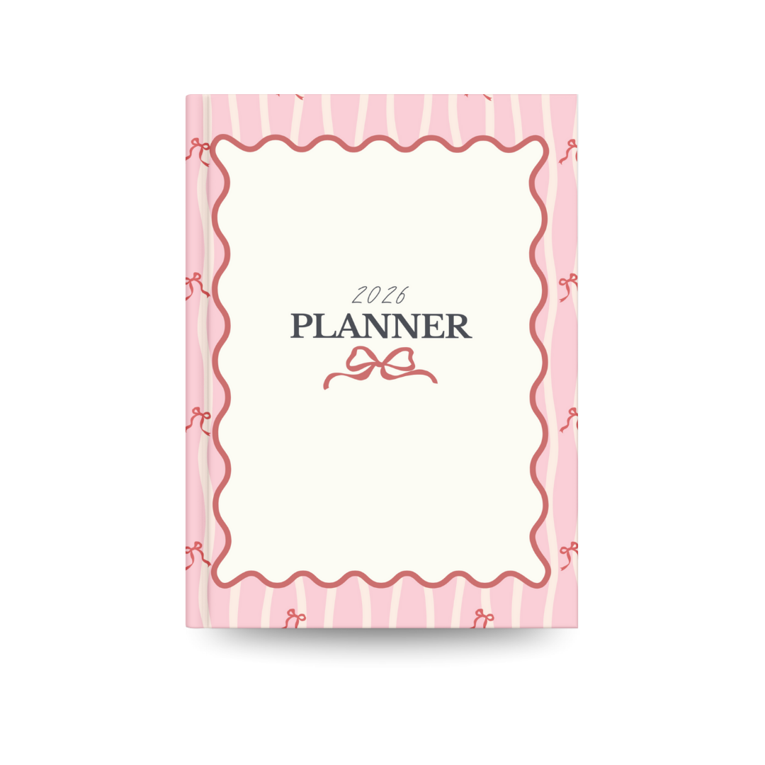 2026 Pink Planner | Cute Daily Organizer with Bow Design
