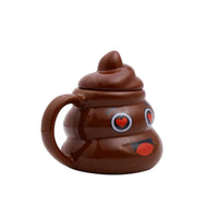 Poop Shape Heart Emoji Ceramic Mug with Lid