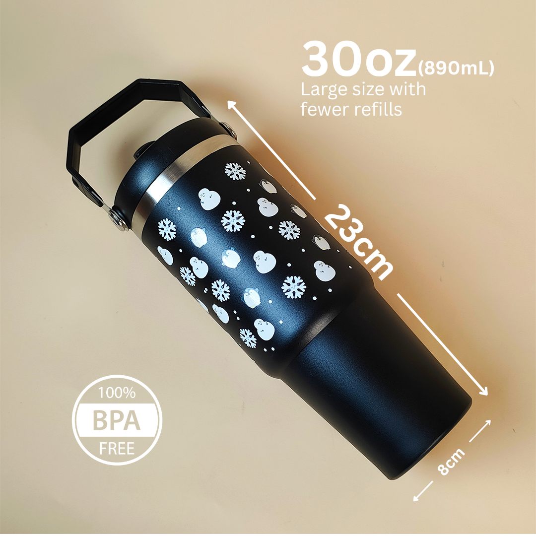 Winter Snow man with Penguin Tumbler