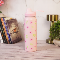Floral rose Design Stainless Steel Bottle