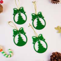 Set-6 Christmas Tree Ornament Cutouts – Green