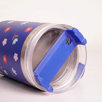 Floral Print Insulated Tumbler with Handle & Straw | Reusable Travel Cup | Stylish Drinkware