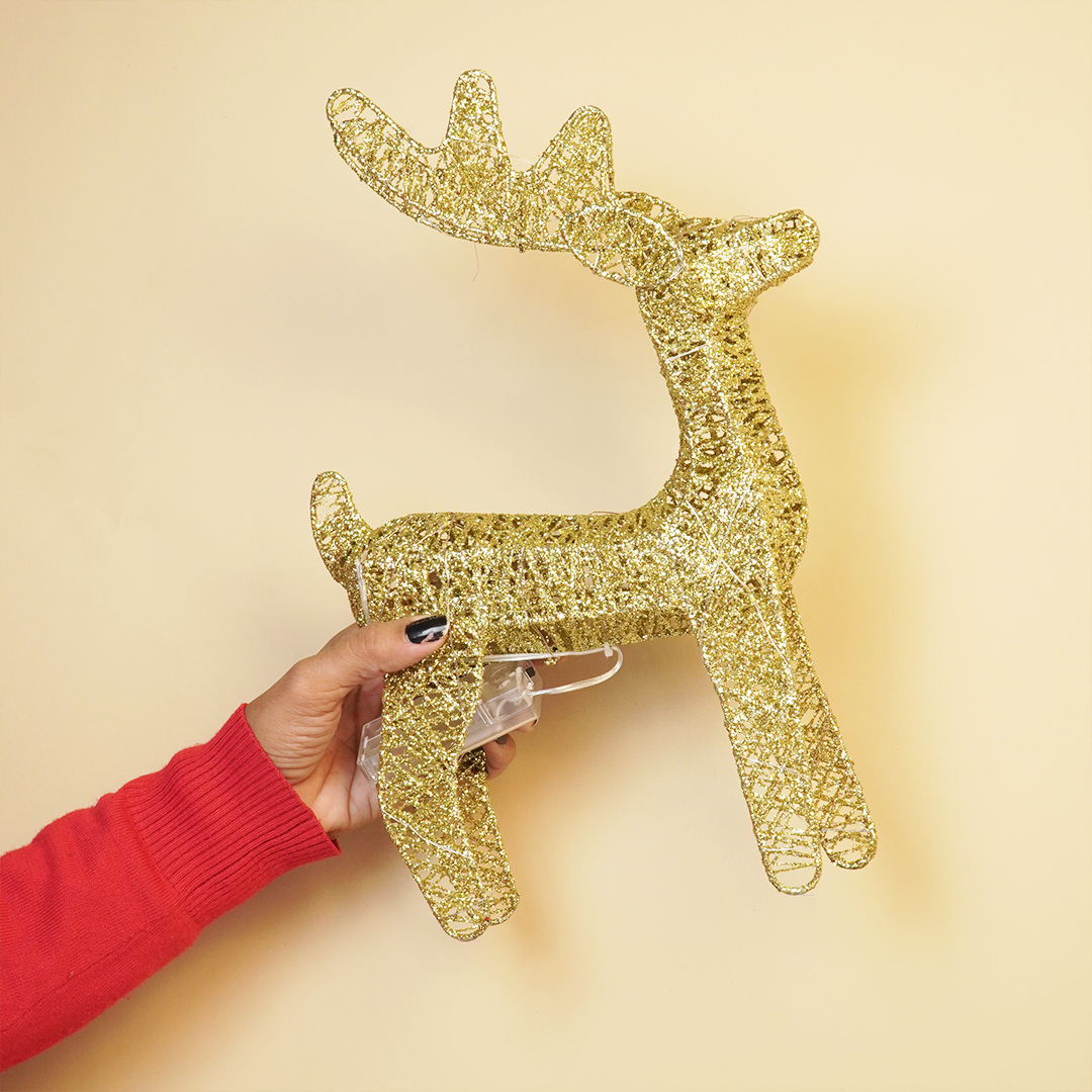 Golden Glitter Reindeer Christmas
