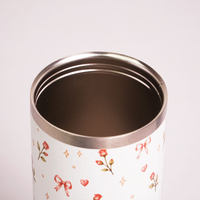Floral Rose Print Tumbler with Handle & Straw | Reusable Travel Cup | Stylish Drinkware