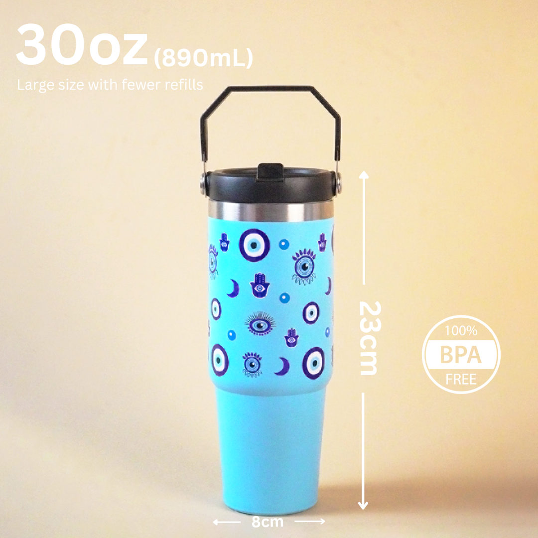 Evil Eye Protection with Hamsa Hands Insulated Tumbler