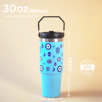 Evil Eye Protection with Hamsa Hands Insulated Tumbler