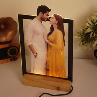 Personalized Couple LED Photo Frame | Custom Name Night Lamp