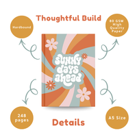 Sunny Days Ahead Aesthetic Notebook | Retro Floral Journal for Notes, Planning & Daily Writing