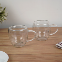 Double Wall Glass Coffee Cup with Handle