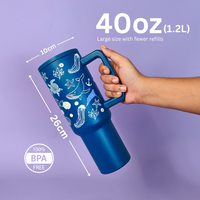 Ocean Deep Sea Dream Stainless Steel Tumbler with Straw – 40oz