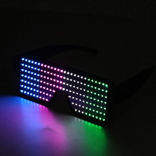 LED Glasses Light Up Dynamic Party Favor Glasses Festival Christmas USB Rechargeable LED Rave Glowing Flashing Glasses