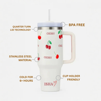 Personalized CherrySip™ Tumbler with Straw & Lid