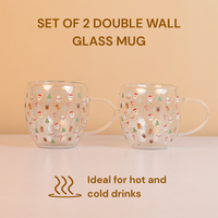 Set-2 Santa with Minis  -Double Wall Glass Mug