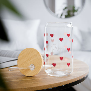 Personalized Heart glass jar Coffee tumbler