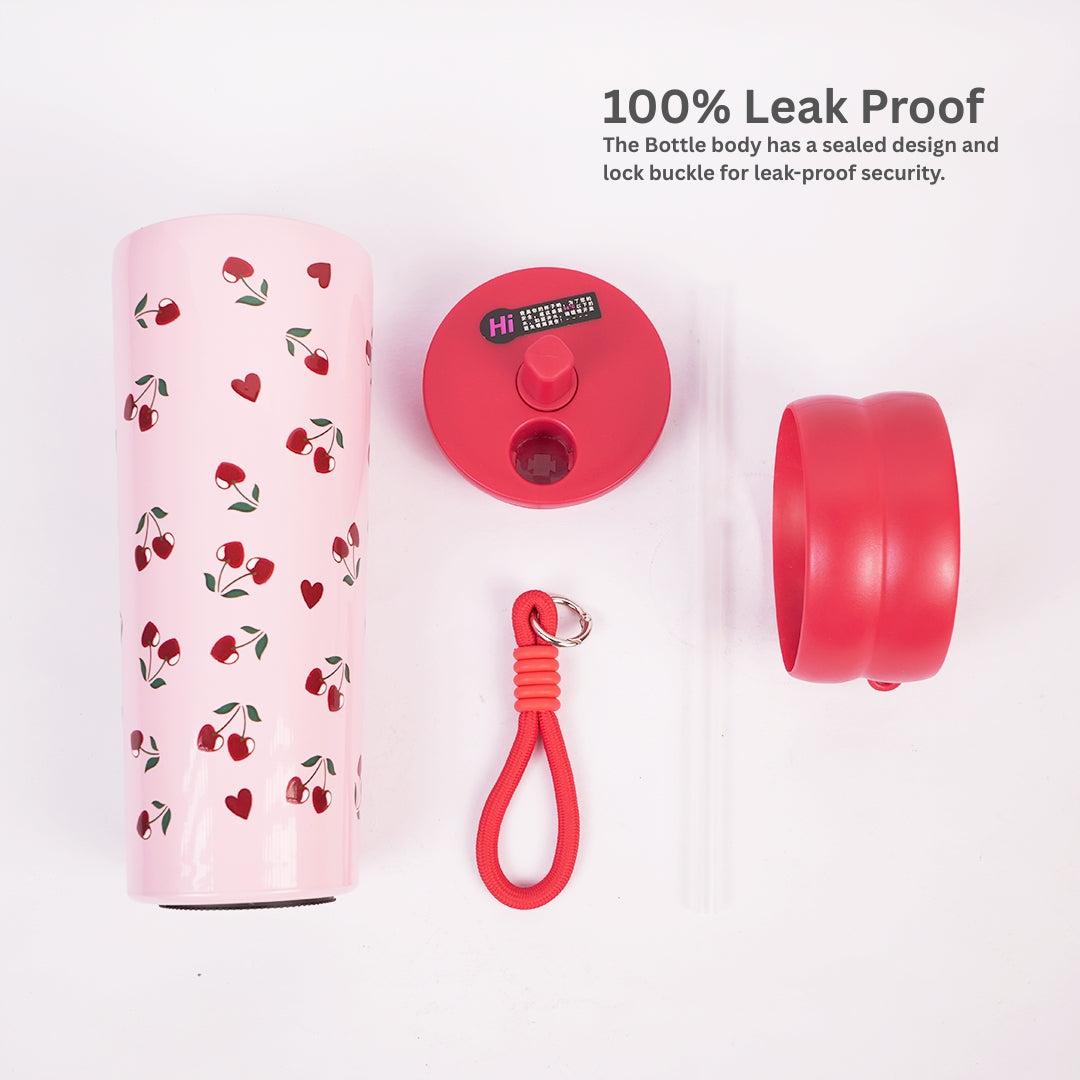Cherry Blossom Stainless Steel Insulated Tumbler with Straw & Carry Loop