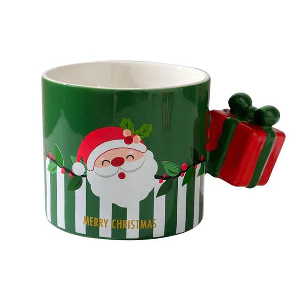 Christmas Themed Mug With Gift Box Handle - Assorted - Single Piece