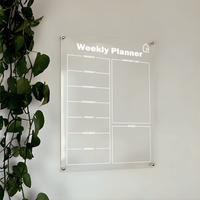 Acrylic Weekly Planner Board with Grocery & Notes Section – Premium Wall Organizer
