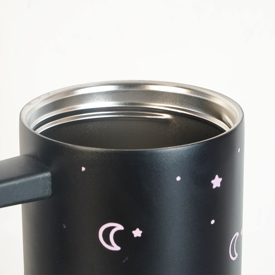Moon & Stars Stainless Steel Tumbler with Handle | 40oz Insulated Travel Mug