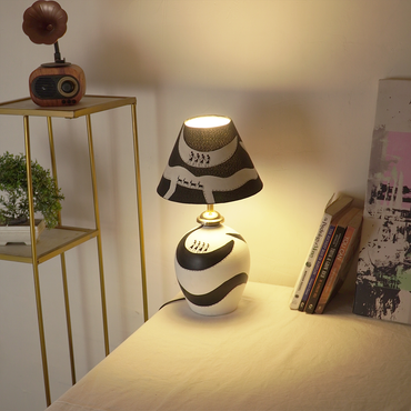 Artisan Noir Lamp – Handcrafted Black & White Aesthetic Light