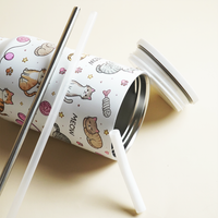 Meow Cat Insulated Tumbler— Leakproof & Insulated (White)
