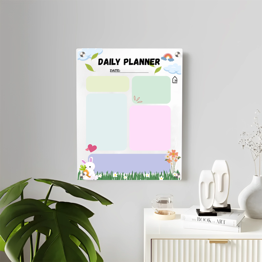 Acrylic Wall Task Milky Planner – Reusable & Stylish Organizer for Home, Office & Kids