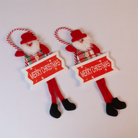 Set-4 Santa Hanging Decoration with “Merry Christmas” Sign
