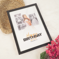 Personalized Birthday Photo Frame | Custom Happy Birthday Collage Frame with Name & Date