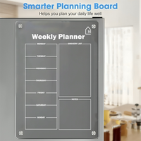 Acrylic Weekly Magnetic Planner With Grocery list and Notes Column(Pens + Rag)