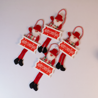 Set-4 Santa Hanging Decoration with “Merry Christmas” Sign