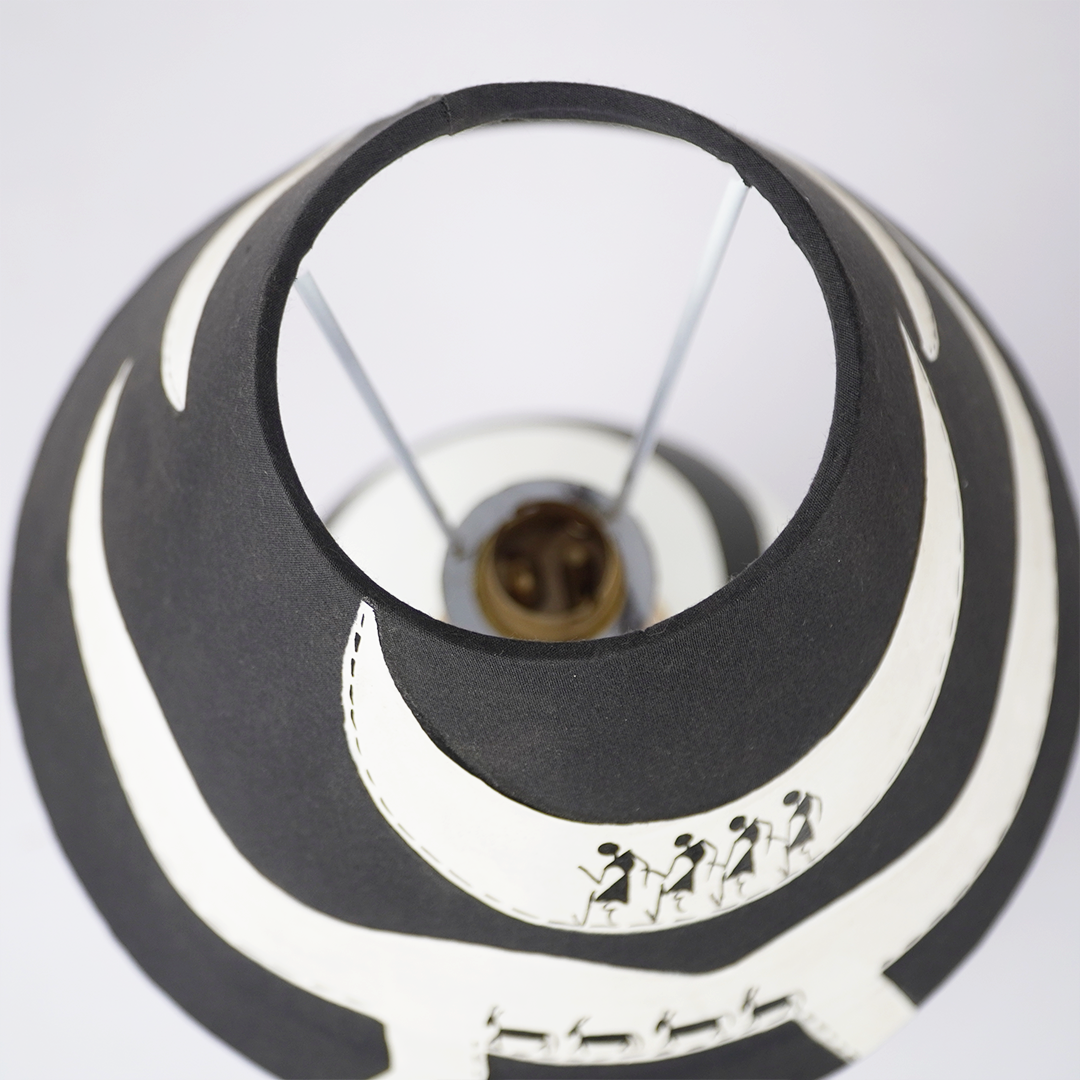 Artisan Noir Lamp – Handcrafted Black & White Aesthetic Light