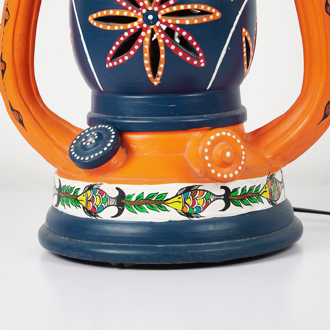 Handcrafted Terracotta Lantern Lamp – Tribal Art Motif