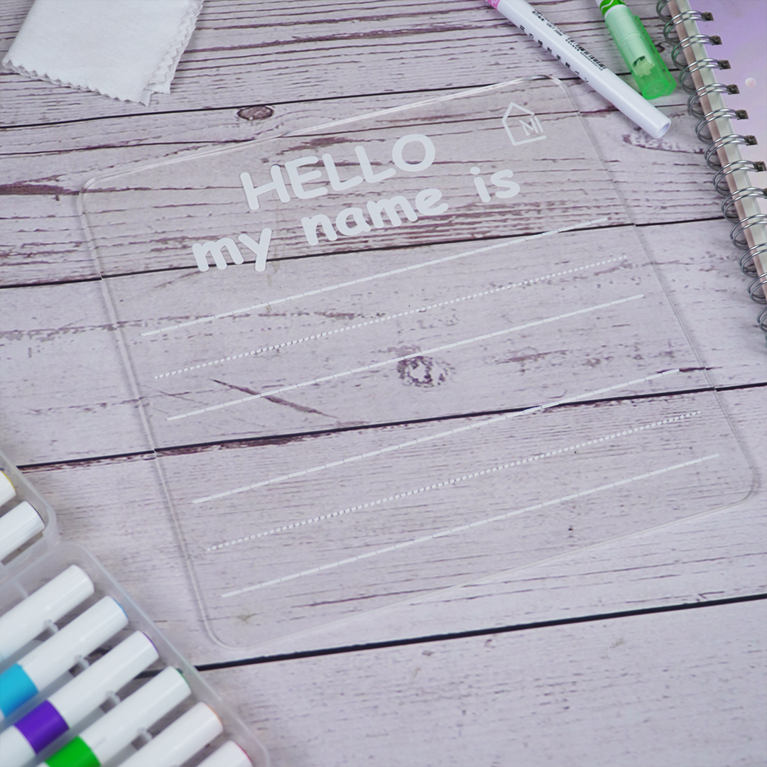 Reusable Name Writing Practice Board for Kids with pen box & Cleaning Cloth